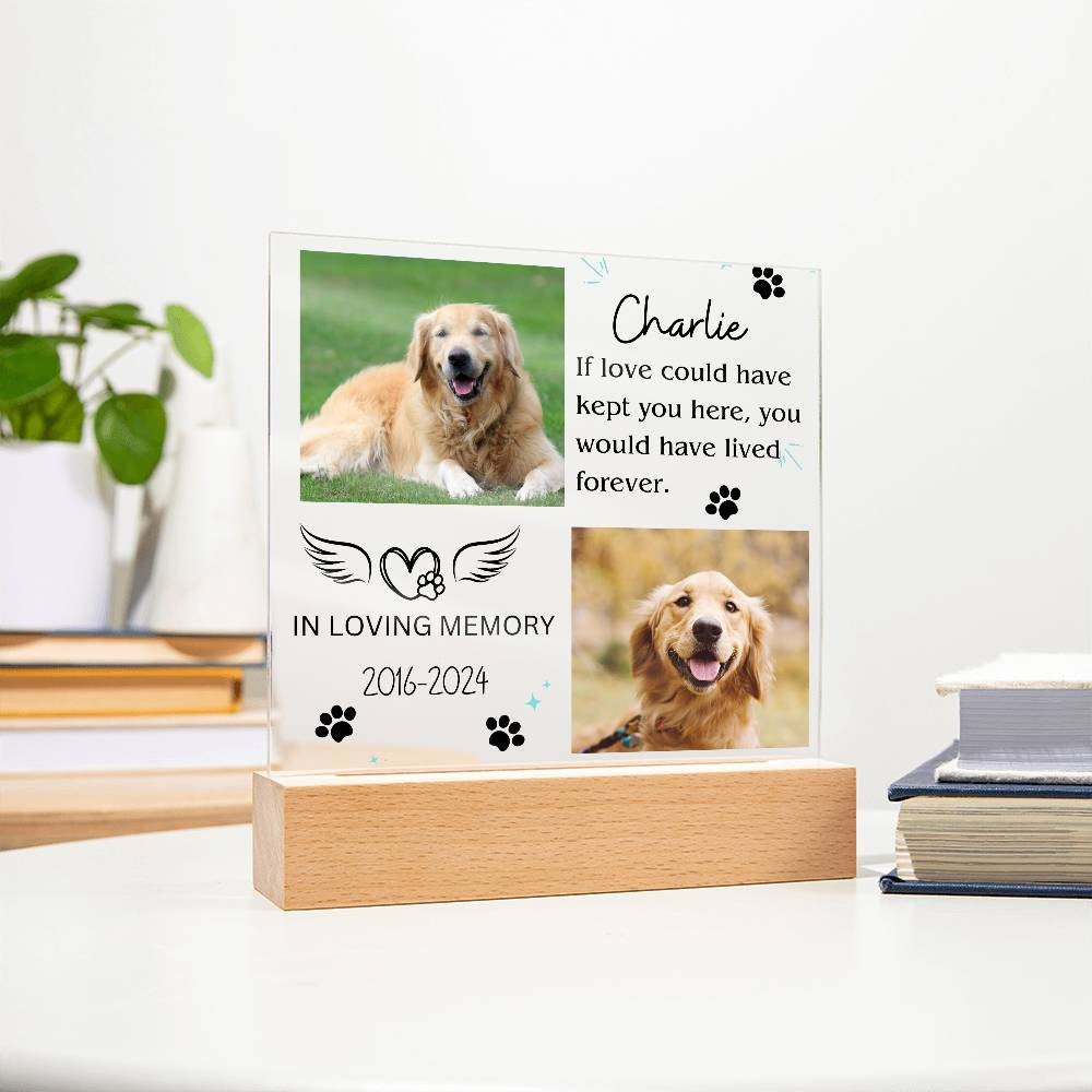 Pet memorial custom photo plaque in loving memory of pet loss – view 7