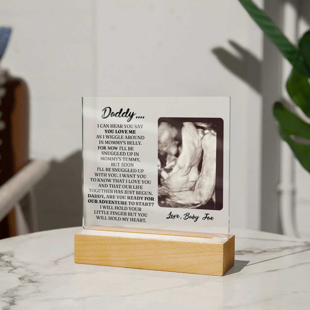 Square Acrylic Plaque First Time Dad Gift – Daddy to Be Gift – view 4