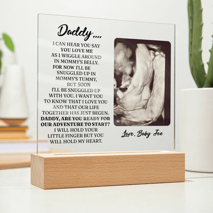Square Acrylic Plaque First Time Dad Gift – Daddy to Be Gift