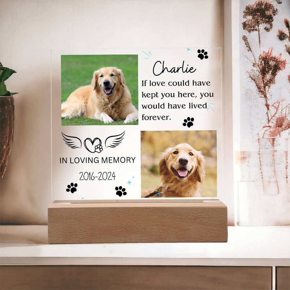 Pet memorial custom photo plaque in loving memory of pet loss – view 8