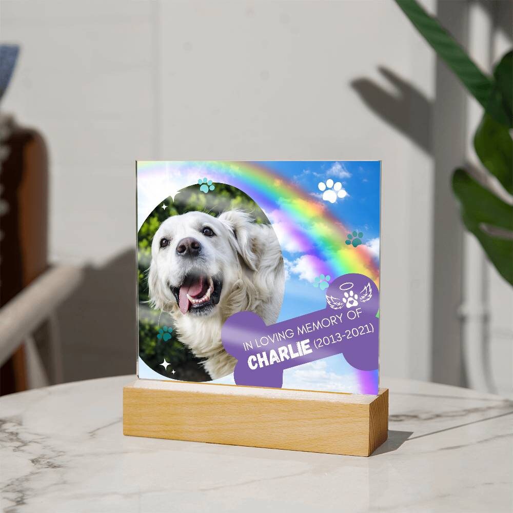 Custom Pet Loss Memorial Photo Plaque with Name and Dates – view 9