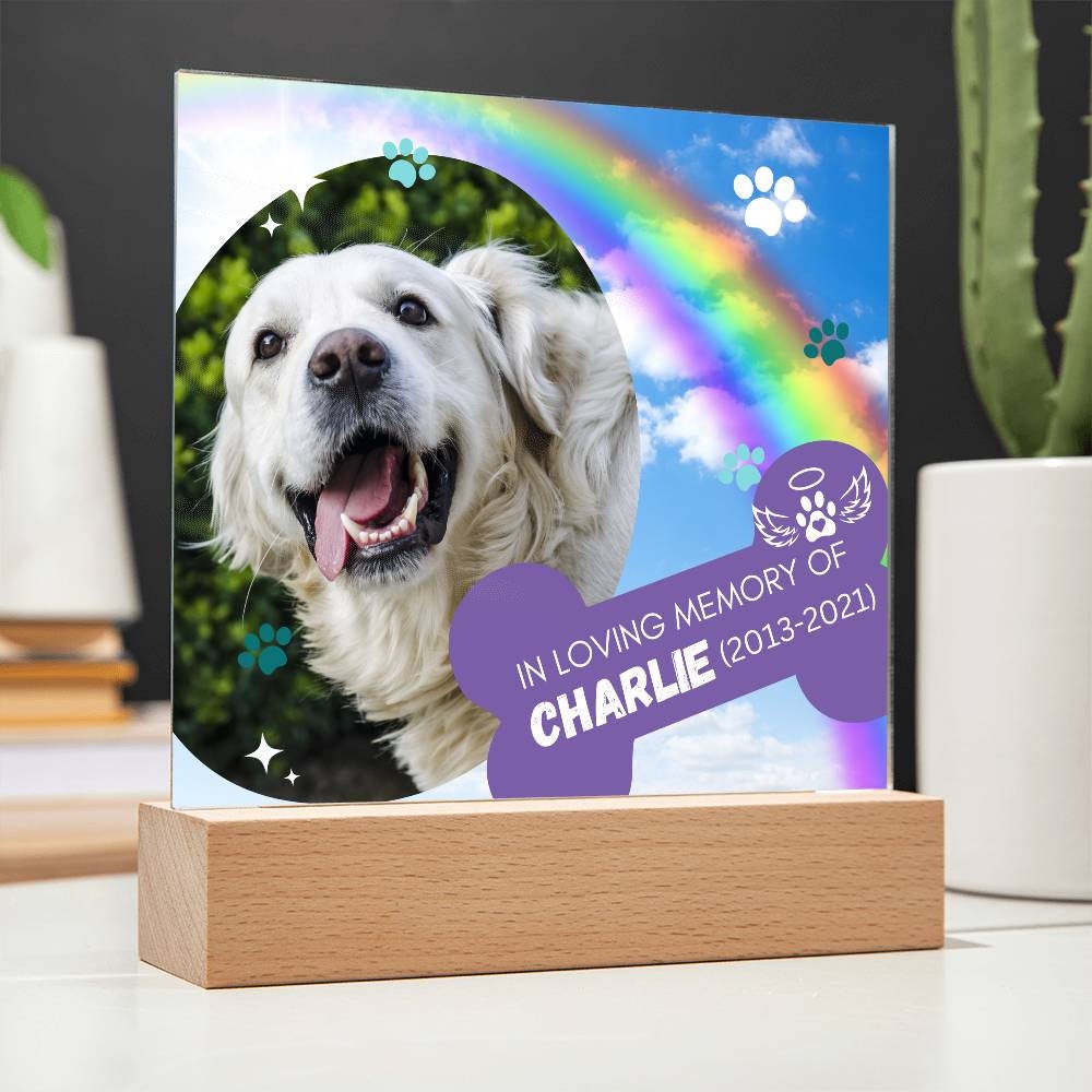Custom Pet Loss Memorial Photo Plaque with Name and Dates – view 8