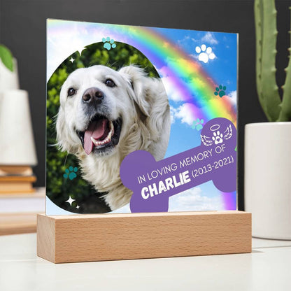 Custom Pet Loss Memorial Photo Plaque with Name and Dates – view 8