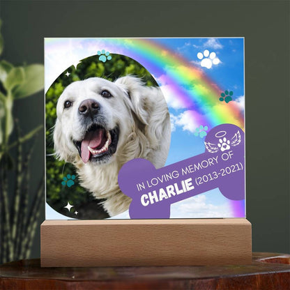 Custom Pet Loss Memorial Photo Plaque with Name and Dates