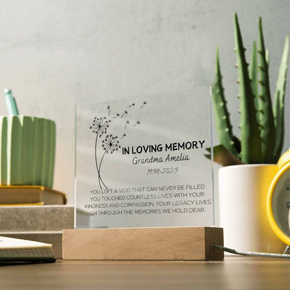 You left a void Memorial Plaque for Loss of Loved One – view 2