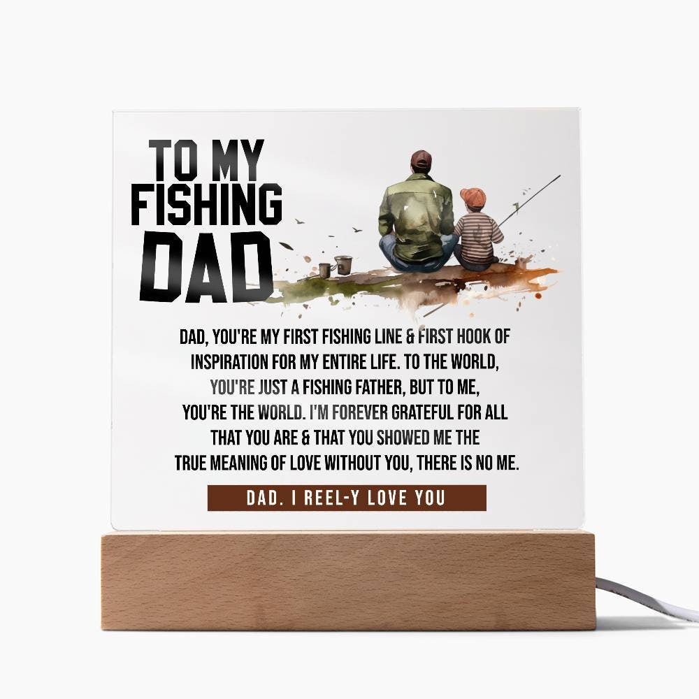 To my Fishing Dad custom Acrylic Plaque – gift for dad – view 7