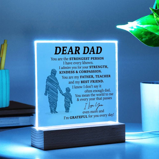 Dear Dad Personalized Acrylic Plaque – Gift for Dad – view 2