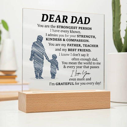 Dear Dad Personalized Acrylic Plaque – Gift for Dad