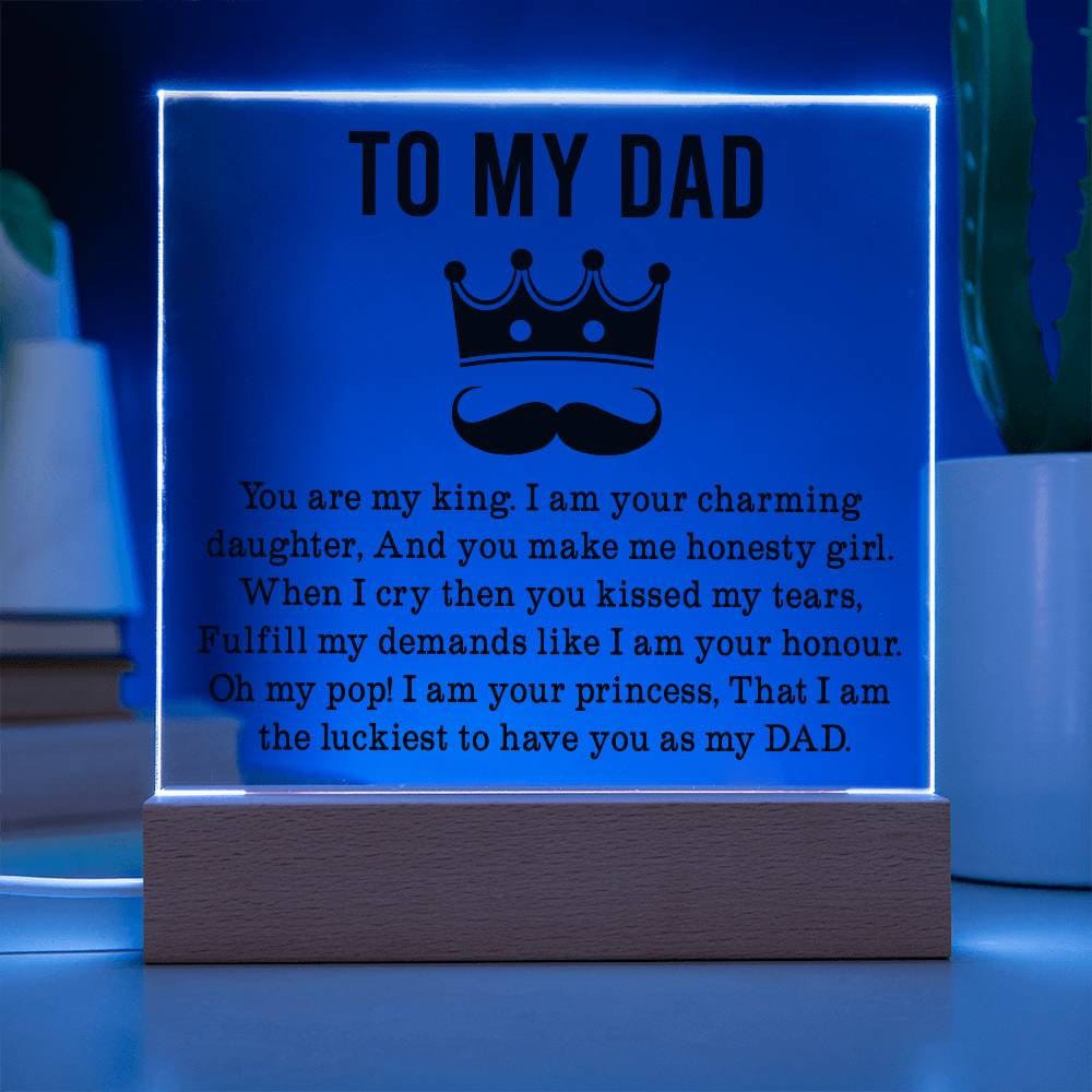 Dad Personalized Acrylic Plaque, Gift for Dad, Best Dad ever, gift from daughter, gift for daddy, Dad birthday gift, to my father plaque