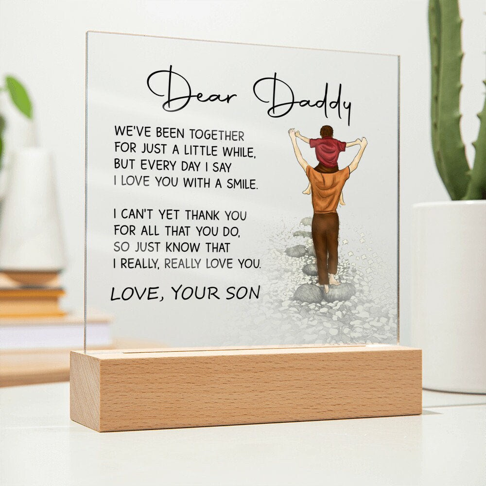 Dear Daddy Personalized Acrylic Plaque, Gift for Dad, Best Dad ever, gift from daughter, gift for daddy, Dad birthday, to my dad, daddy gift