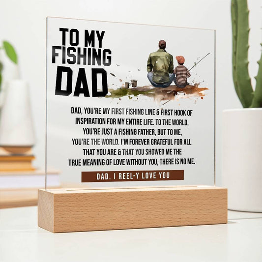 To my Fishing Dad custom Acrylic Plaque, fishing dad gift, reel cool dad, gift for dad, hooked best dad, fishing gifts, fisherman dad gift