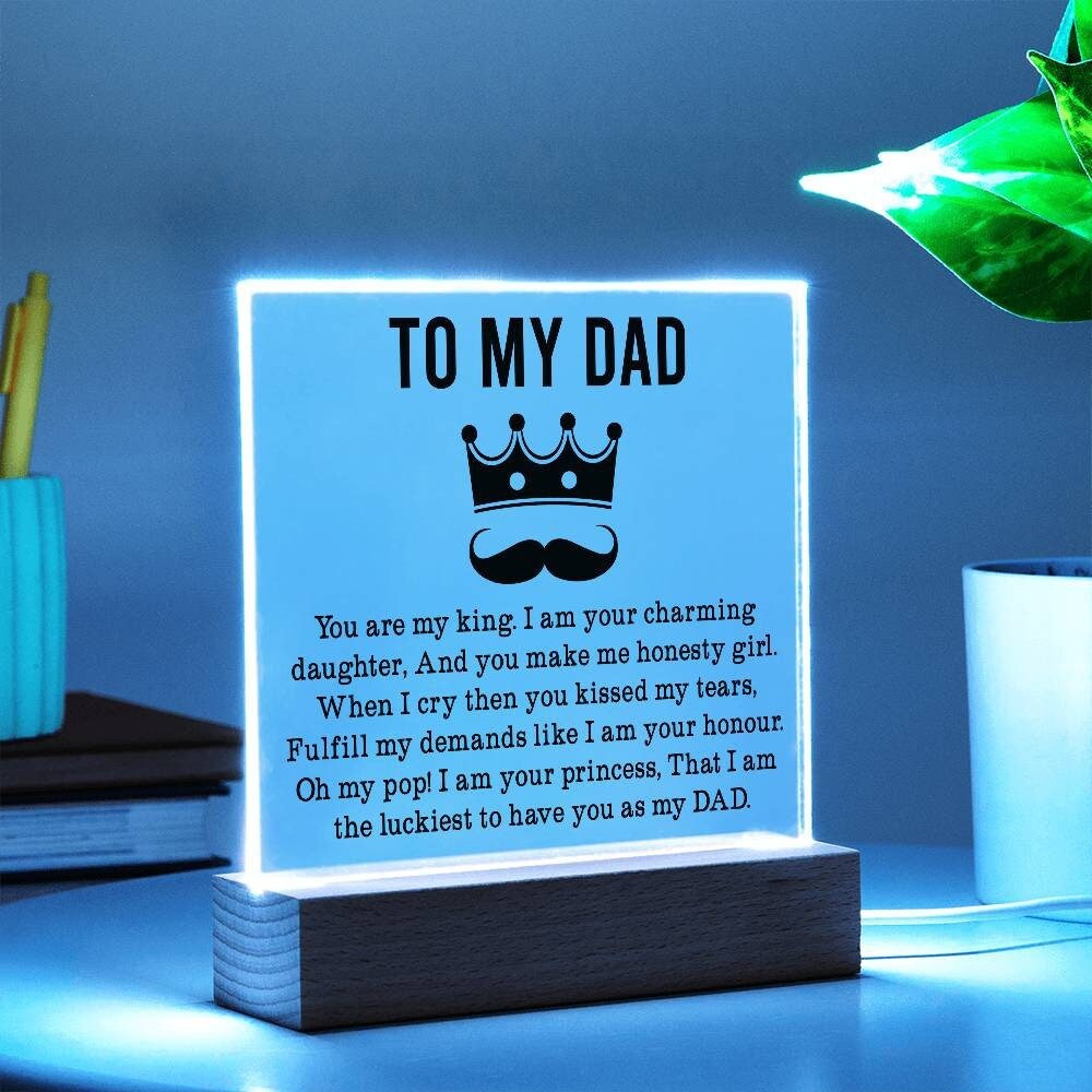 Dad Personalized Acrylic Plaque, Gift for Dad, Best Dad ever, gift from daughter, gift for daddy, Dad birthday gift, to my father plaque