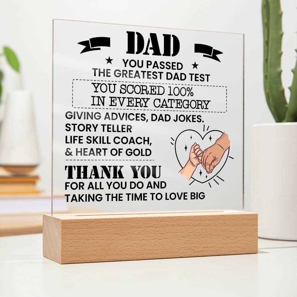 Dad Personalized Acrylic Plaque, Gift for Dad, Best Dad ever, gift from daughter, gift for daddy, Dad birthday, gift for father, best dad