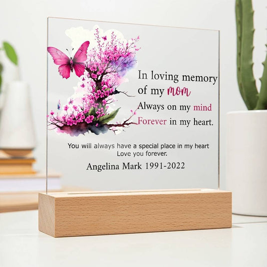 Loss of Mom Memorial Gift, Mothers Day Gifts, Family Memorial Gift, Sister Loss Gift, Sympathy Gift, Grief Gift Clear Acrylic Plaque