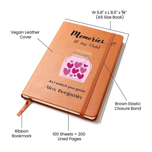 Memories of my child As I watch you grow personalized vegan leather – view 2