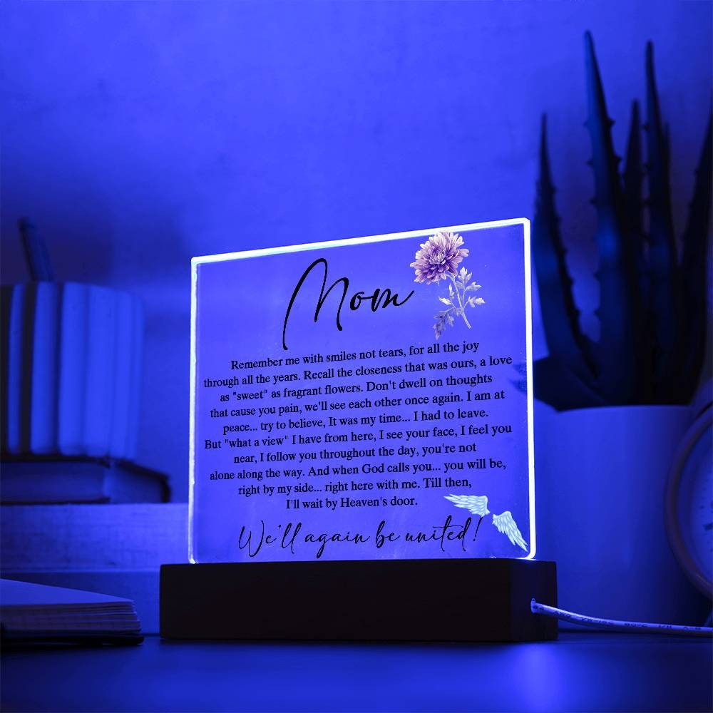 Heartfelt Memorial plaque and Gifts for Loss of Mom - In Memory of Mother in Heaven - Sympathy and Remembrance Gifts for Mom Memorial