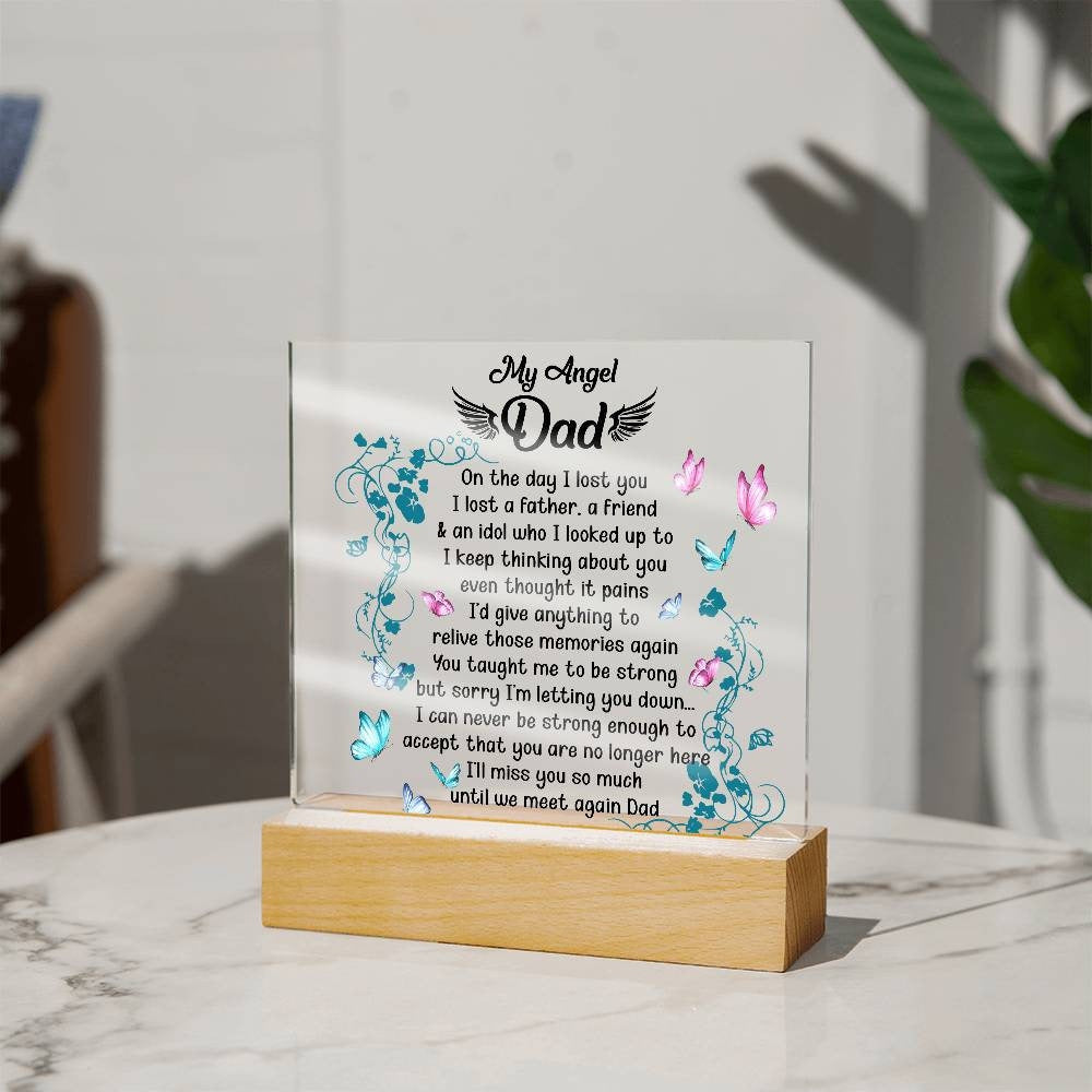 My angel Dad memorial plaque – loss of father gift plaque – view 8