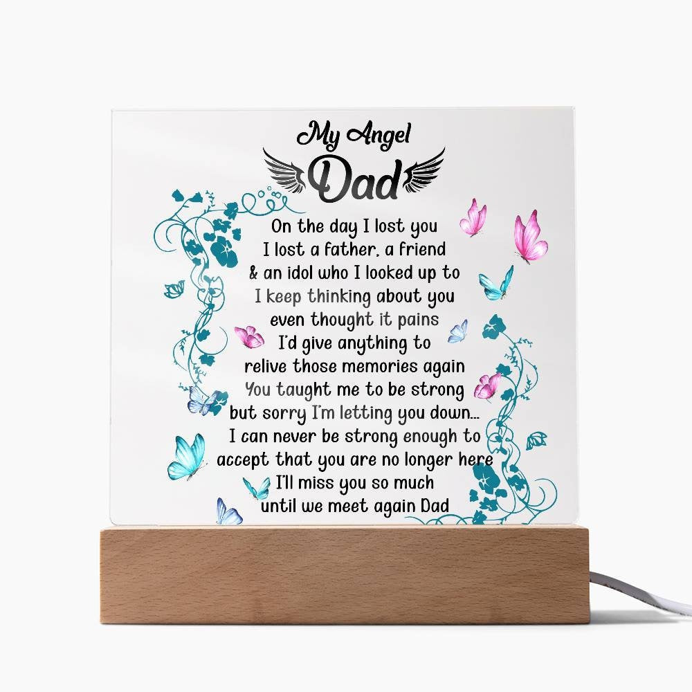 My angel Dad memorial plaque, dad memorial, loss of dad, loss of father, father memorial, in memory of my dad, loss of father gift plaque