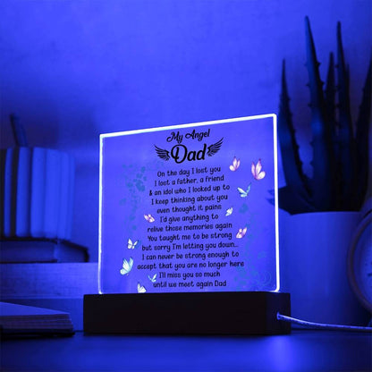 My angel Dad memorial plaque – loss of father gift plaque – view 9