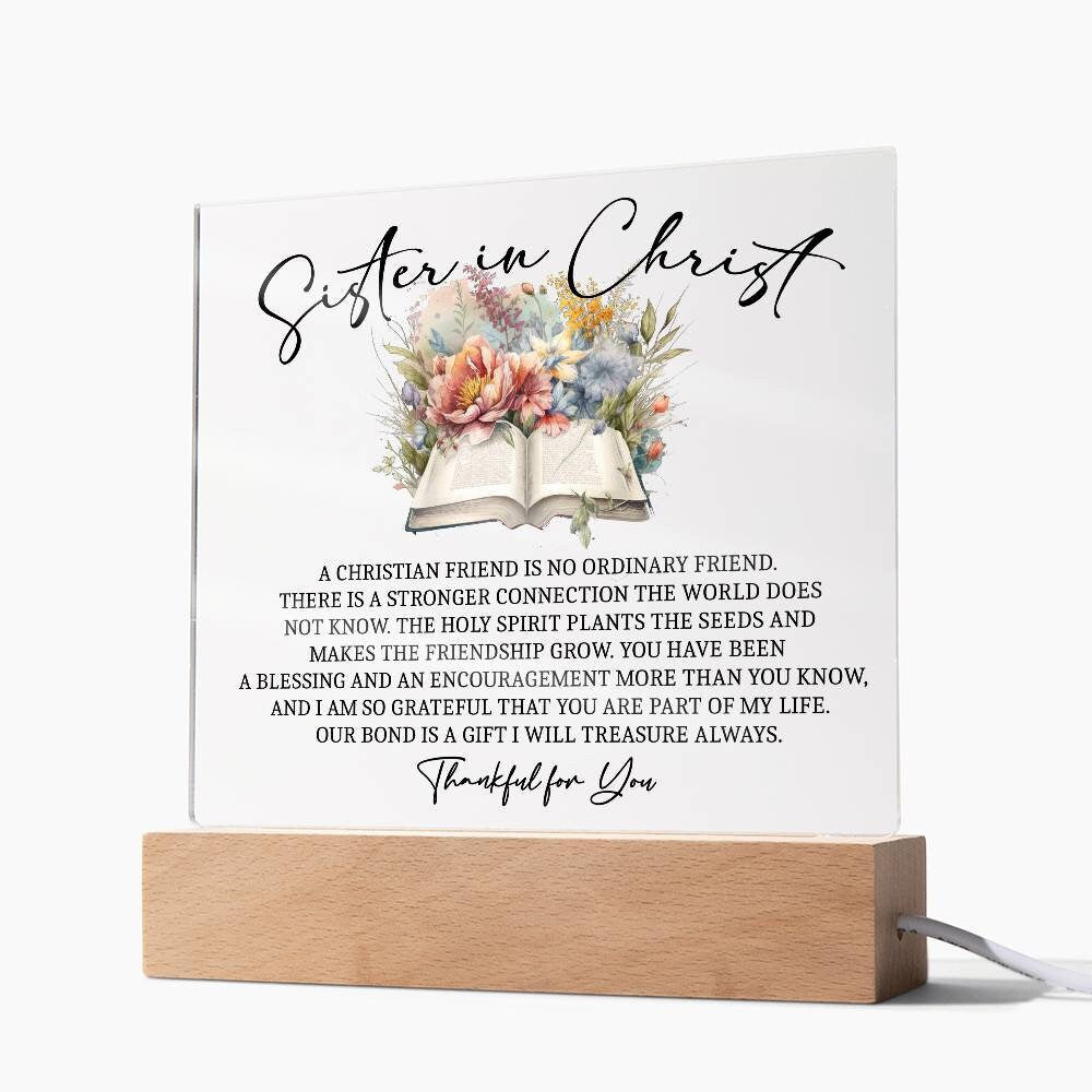 Sister in Christ Christian Friendship Acrylic Plaque – view 7