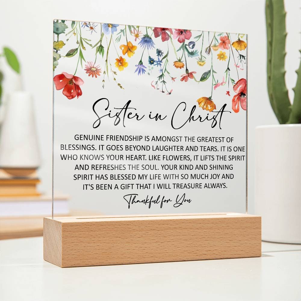 Sister in Christ Friendship Plaque Christian Friendship Christmas Gift for Women Thankful for You Christmas Gift Christian Church friend