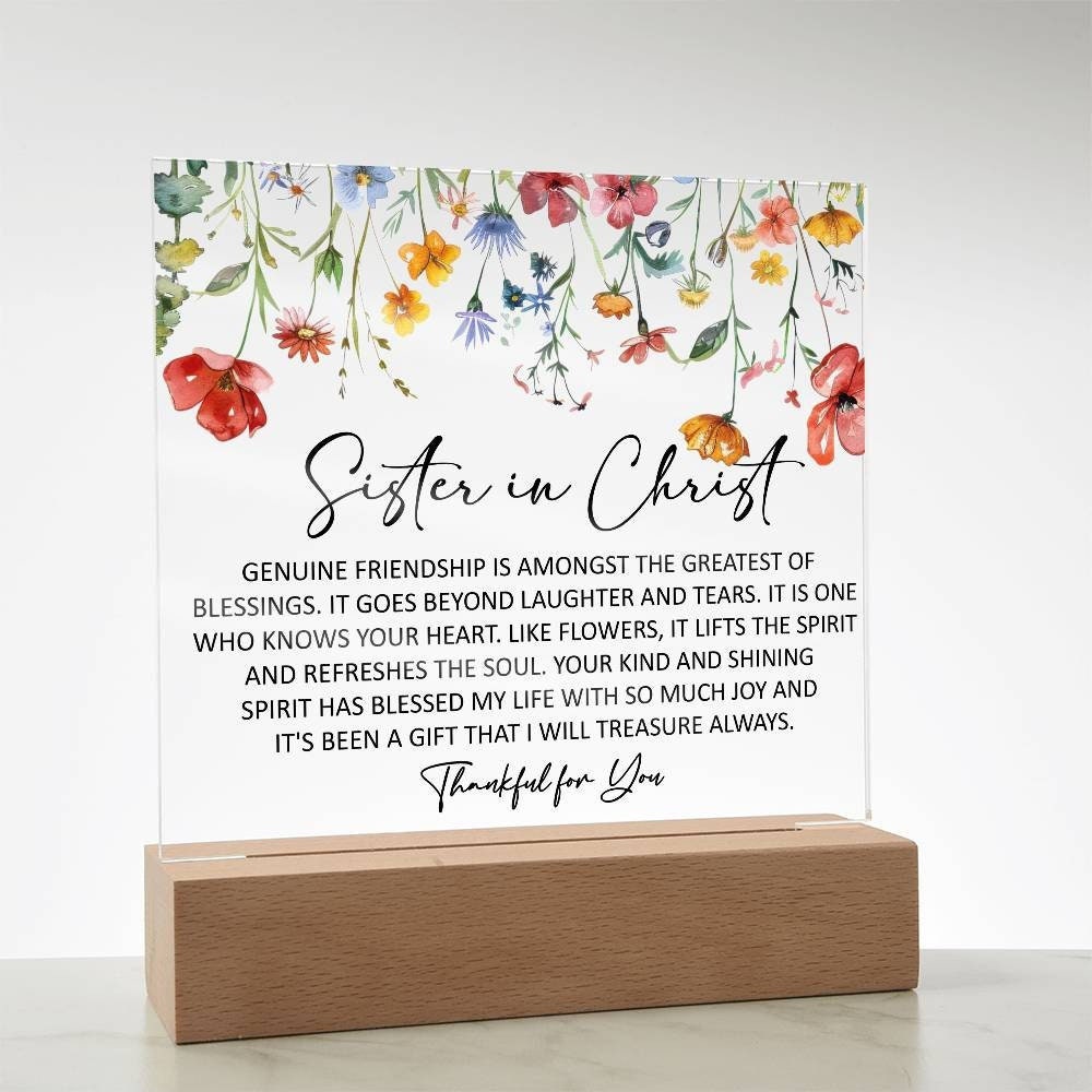 Sister in Christ Friendship Plaque Christian Friendship Christmas Gift for Women Thankful for You Christmas Gift Christian Church friend