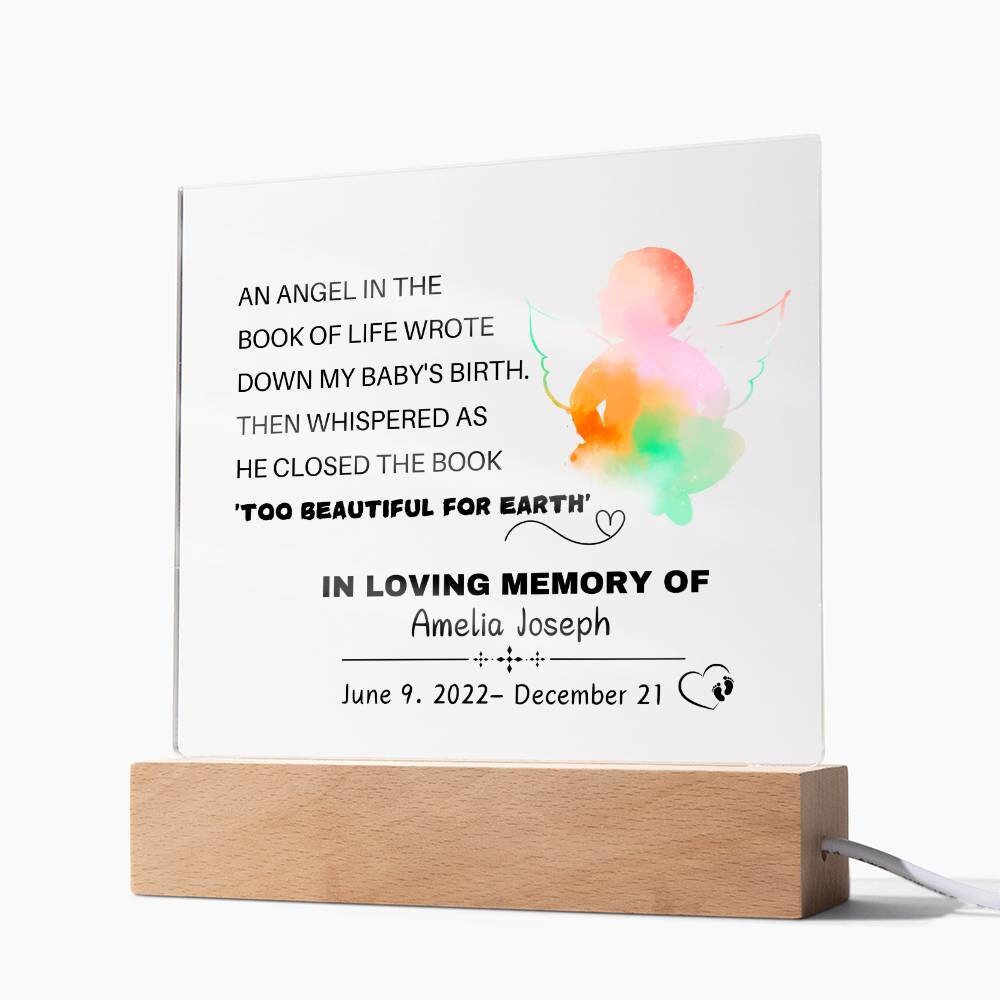 Personalized Baby loss Memorial Plaque Miscarriage Gift – view 2