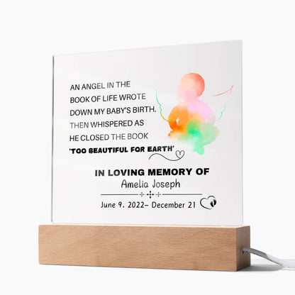 Personalized Baby loss Memorial Plaque Miscarriage Gift – view 2