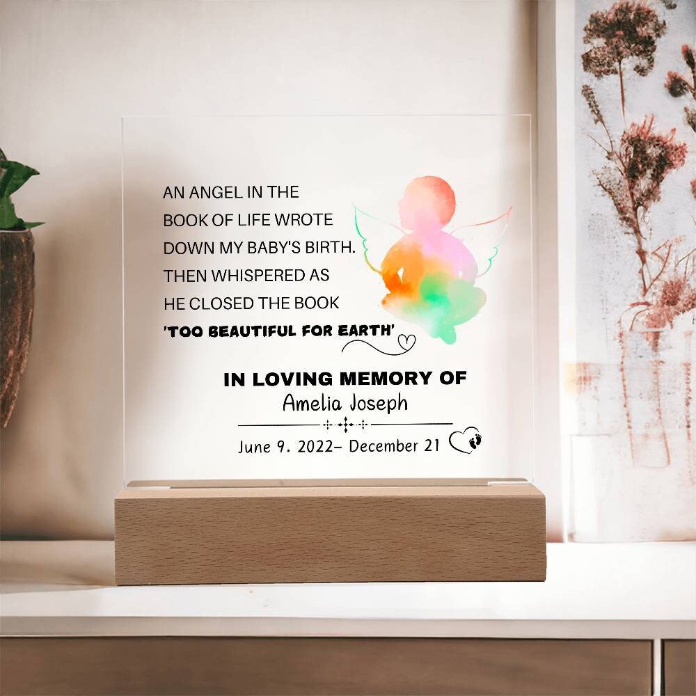 Personalized Baby loss Memorial Plaque Miscarriage Gift – view 9