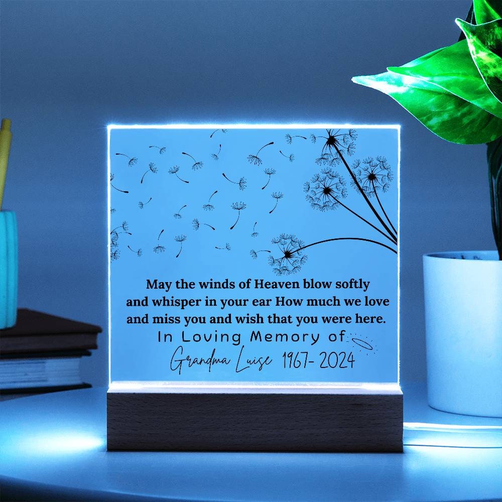 May the winds of heaven memorial plaque – sympathy gift – view 8