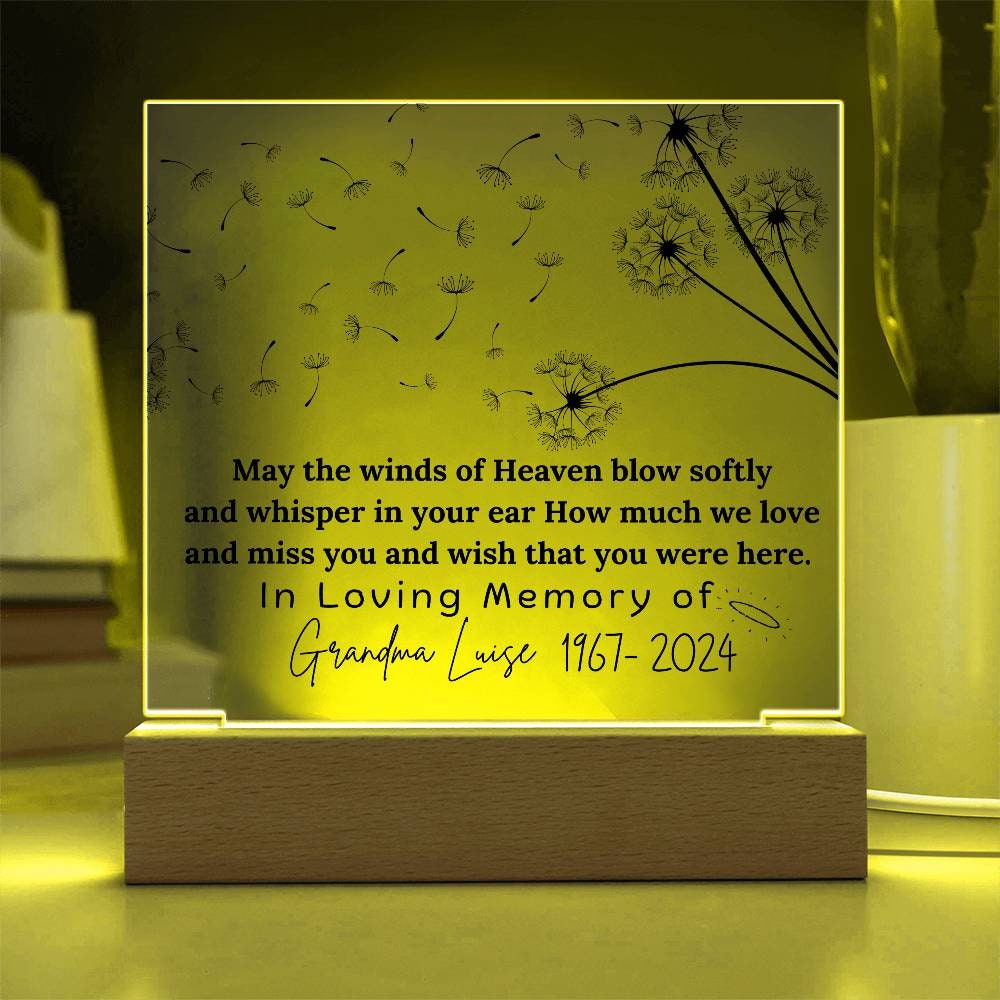 May the winds of heaven memorial plaque – sympathy gift – view 7