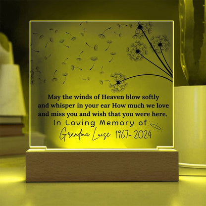 May the winds of heaven memorial plaque – sympathy gift – view 7