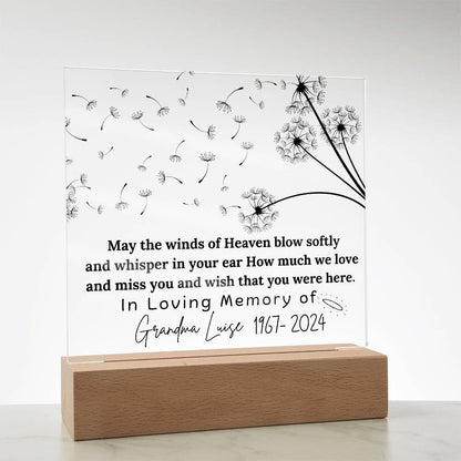 May the winds of heaven memorial plaque – sympathy gift – view 6