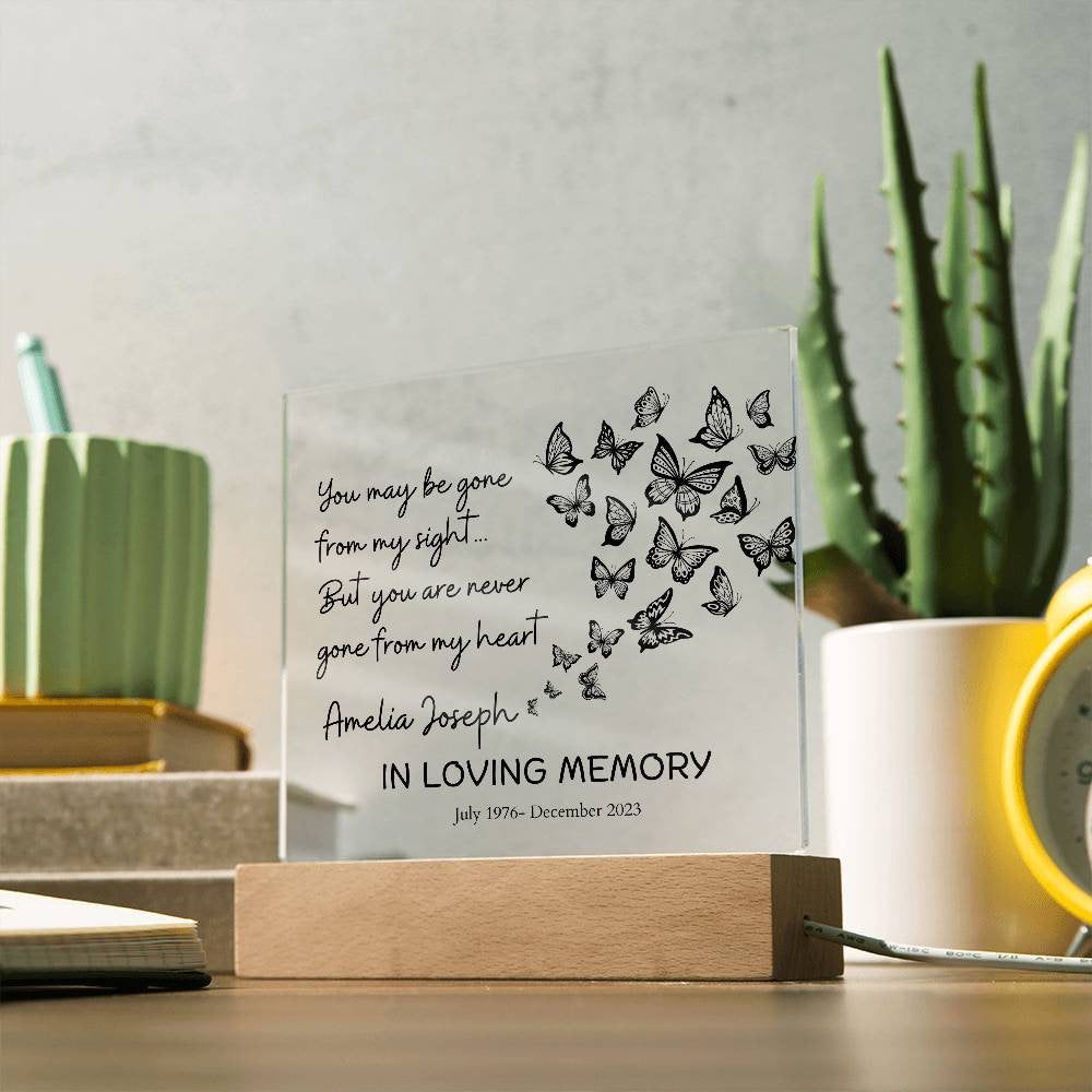 You May Be Gone Memorial Plaque – Sympathy Bereavement Gift – view 7