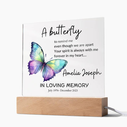Loss of loved one butterfly memorial remembrance plaque – in memory – view 9