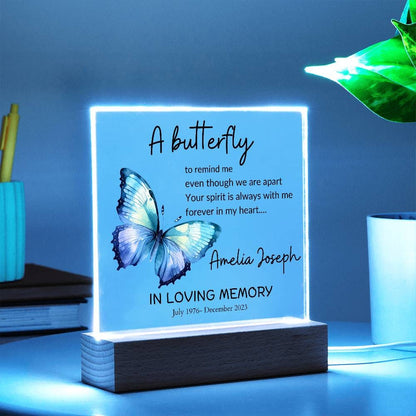 Loss of loved one butterfly memorial remembrance plaque – in memory – view 8
