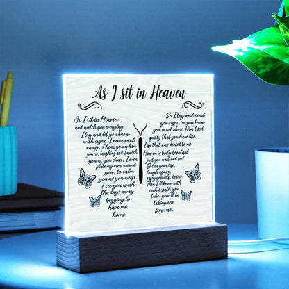 As I sit in heaven memorial Acrylic Plaque – Memorial gift – view 7
