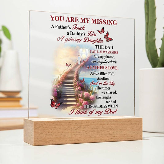 Missing dad memorial Plaque, dad in heaven, loss of father, Christmas memorial gift, loss of dad, sympathy gift, father memorial, in memory