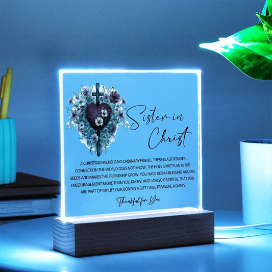 Sister in Christ floral Religious Plaque – view 2