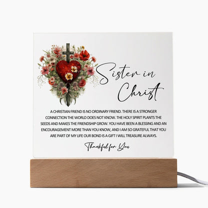 Sister in Christ floral Religious Plaque – view 3