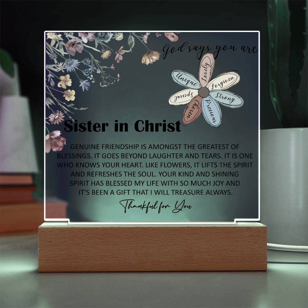 Sister in Christ Christmas Friendship Gift Plaque – view 4