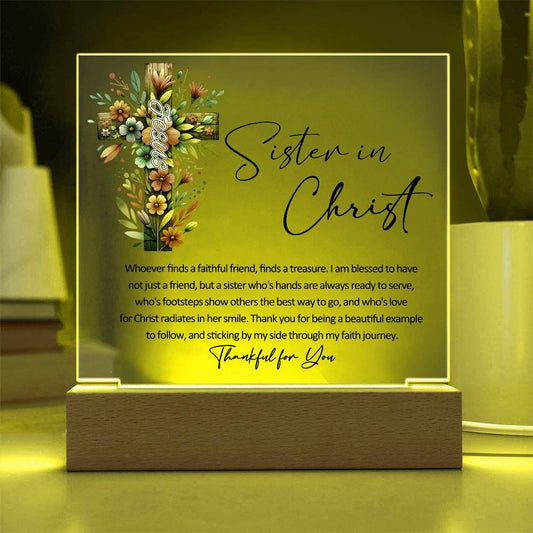 Sister in Christ Floral Friendship Plaque Gift – view 2