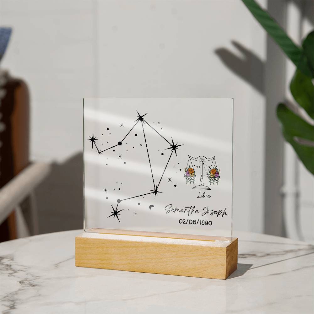 Personalized Libra star sign astrology gift horoscope plaque – view 7