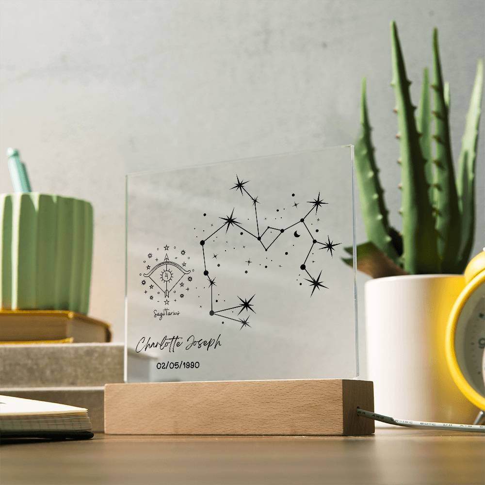 Personalized Zodiac star sign plaque – Sagittarius zodiac gifts – view 8