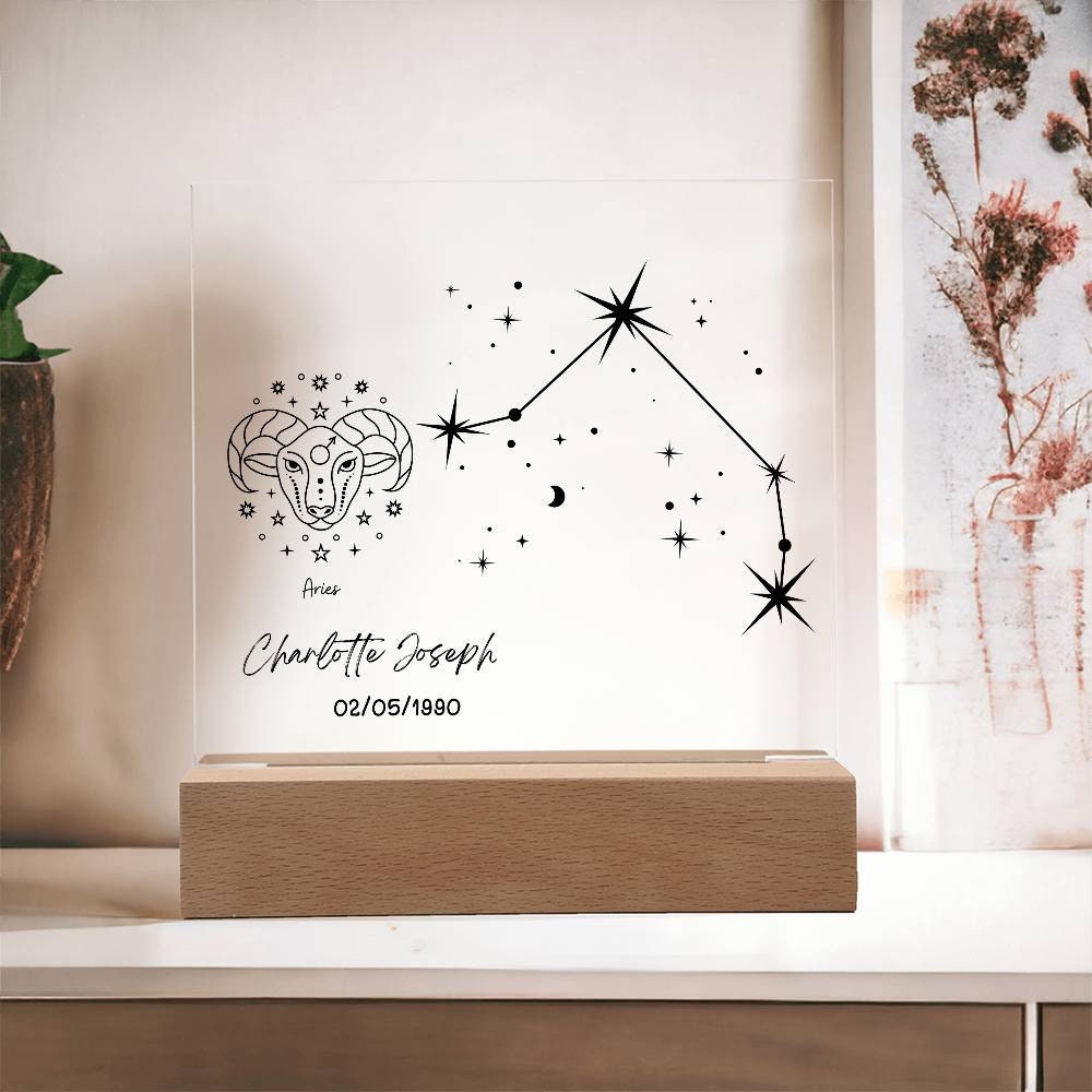Personalized Aries Zodiac star sign plaque – view 10