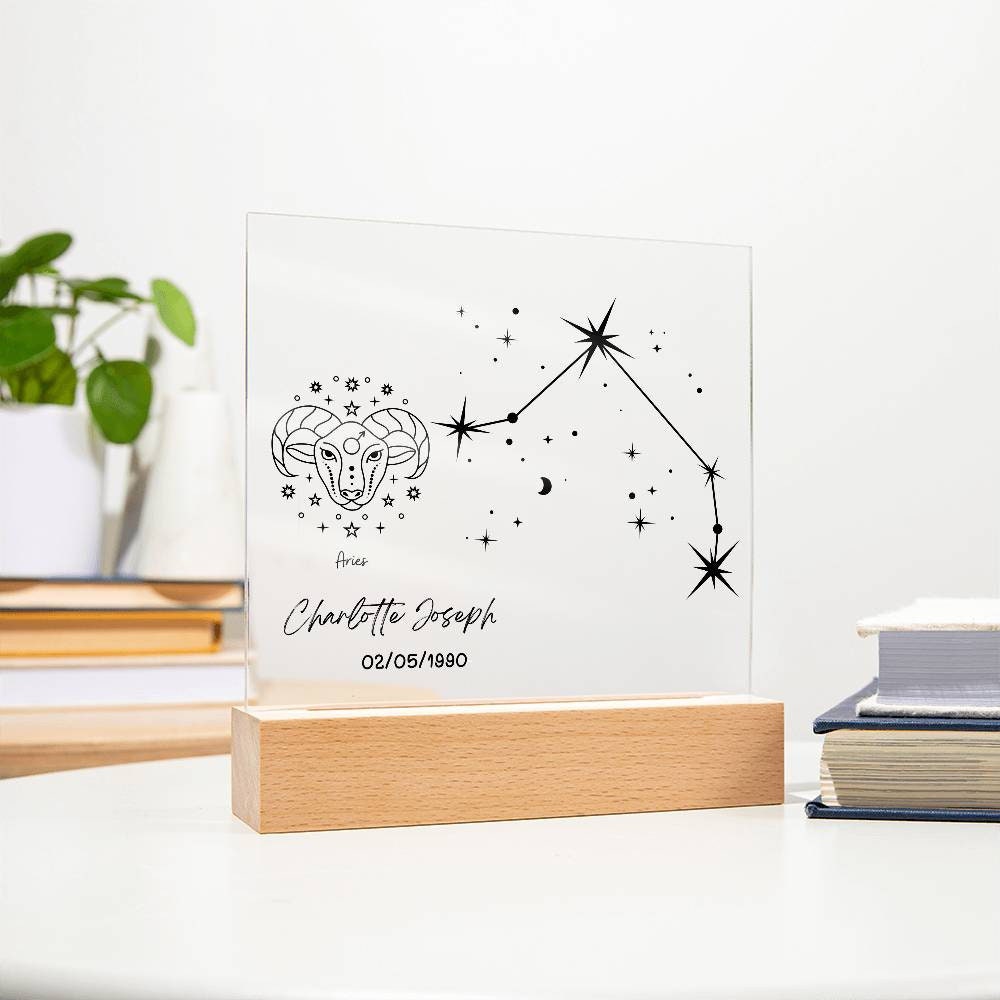 Personalized Aries Zodiac star sign plaque – view 9