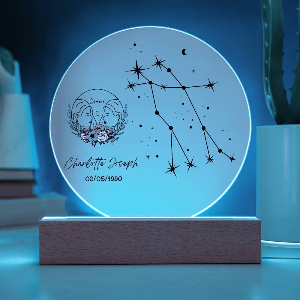 Gemini Zodiac Star Sign Plaque – Zodiac horoscope gift – view 7