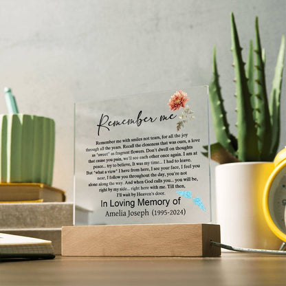 Remember me memorial plaque – sympathy gift – view 2