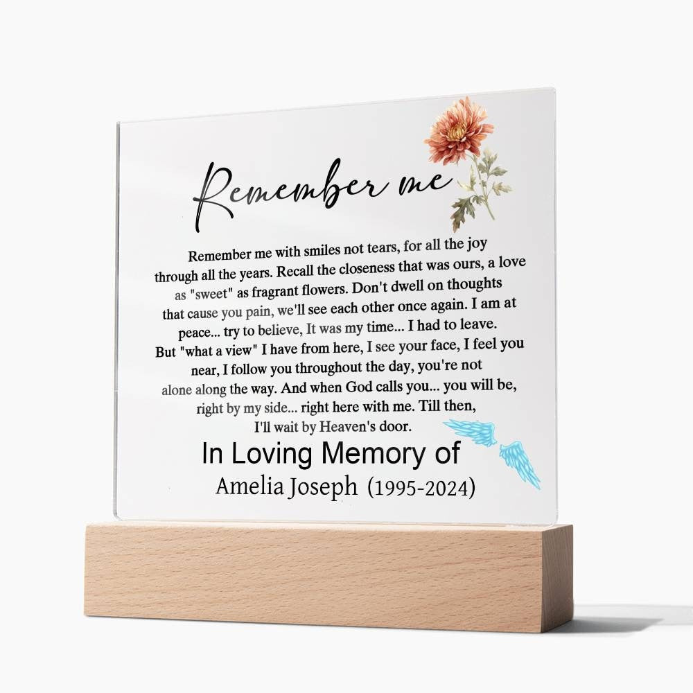 Remember me memorial plaque – sympathy gift – view 9