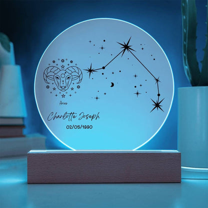 Personalized Aries Zodiac star sign plaque